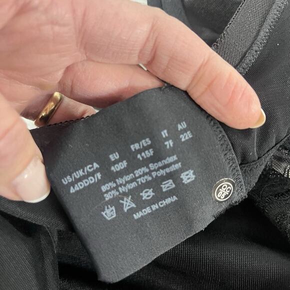 Wingslove Women's Lace No Pad Full Coverage Unlined Underwire Black Bra sz 44DDD - Picture 12 of 12